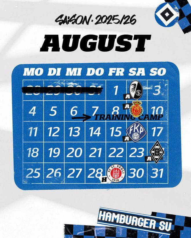 漢堡8月賽程，新季期待，德甲就緒！